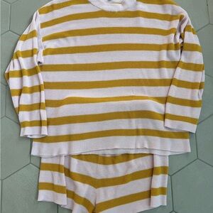 Striped Pajamas in Yellow and White